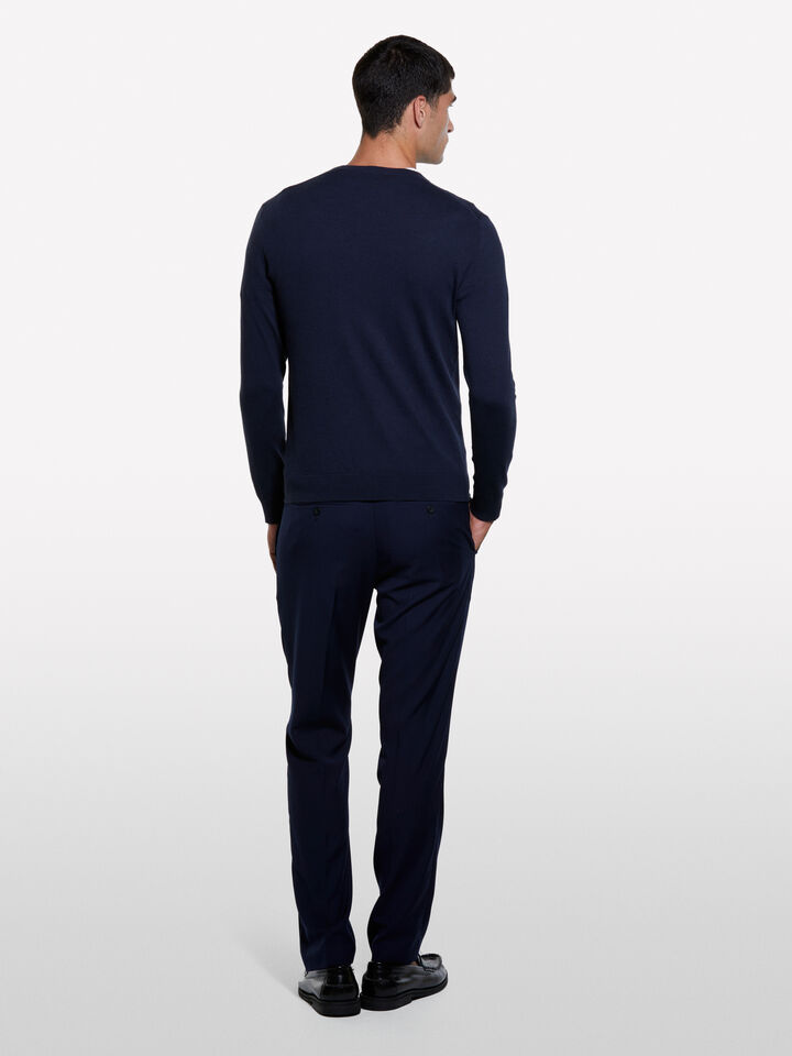 Μπλούζα μπλε σκούρο με λαιμόκοψη - μπλούζες με λαιμόκοψη ανδρικές - Σκουρο Μπλε | Sisley image number 2